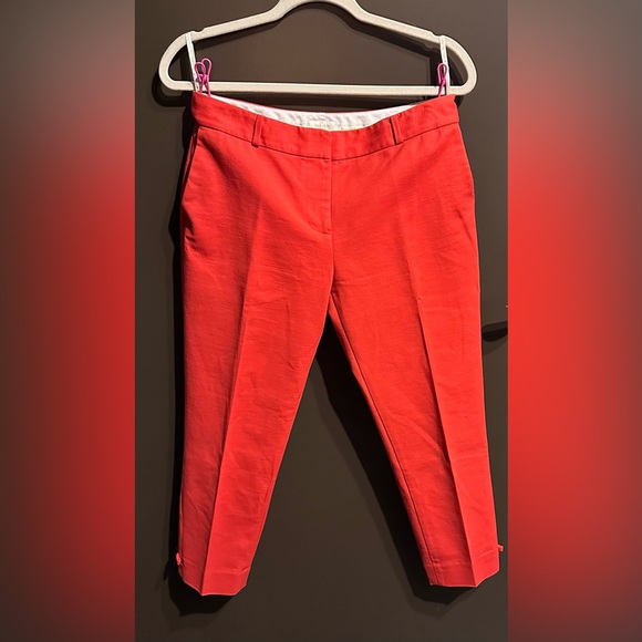 KATE SPADE Jackie Bow Lacquer Red Straight Leg Cropped Trouser Pants Size 4 - Picture 10 of 12